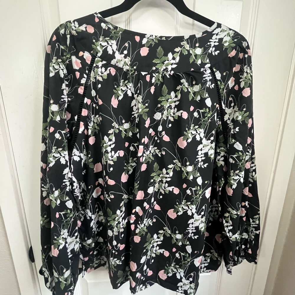 J. Crew Liberty Black Floral Women's Top - Picture 6 of 10